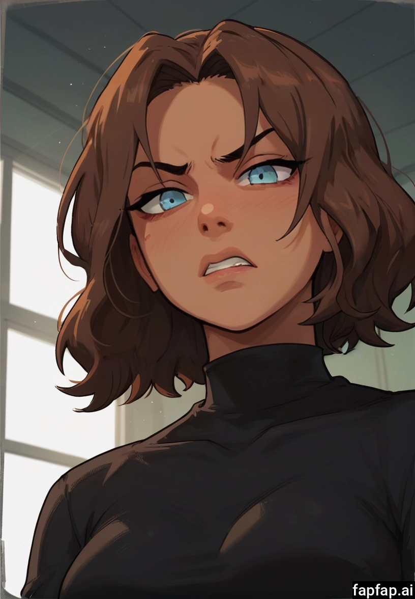 1girl, solo, brown hair, blue eyes, looking at viewer, breasts · Yamete.gg
