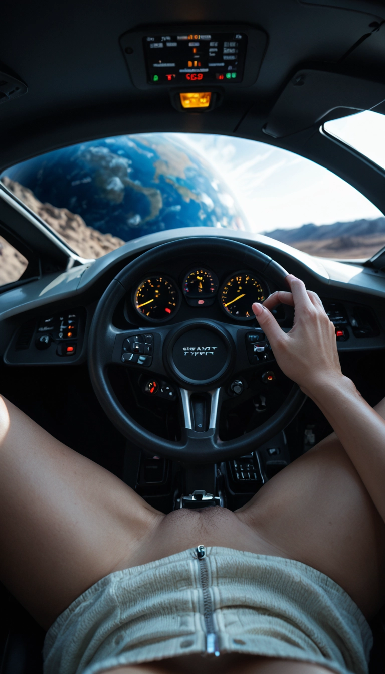 cockpit, 1girl, pov, female pov, car interior, realistic · Yamete.gg