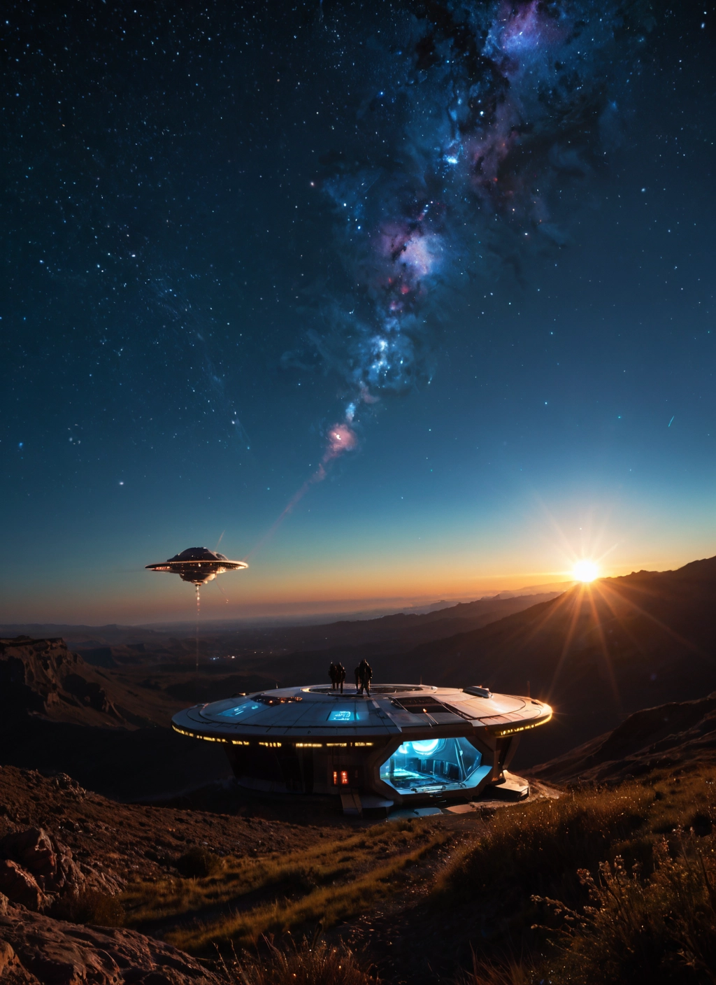 star (sky), sky, scenery, starry sky, sun, science fiction