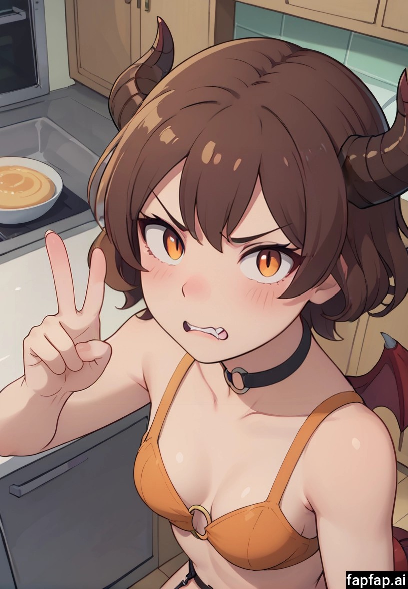 1girl, horns, breasts, solo, wings, underwear · Yamete.gg
