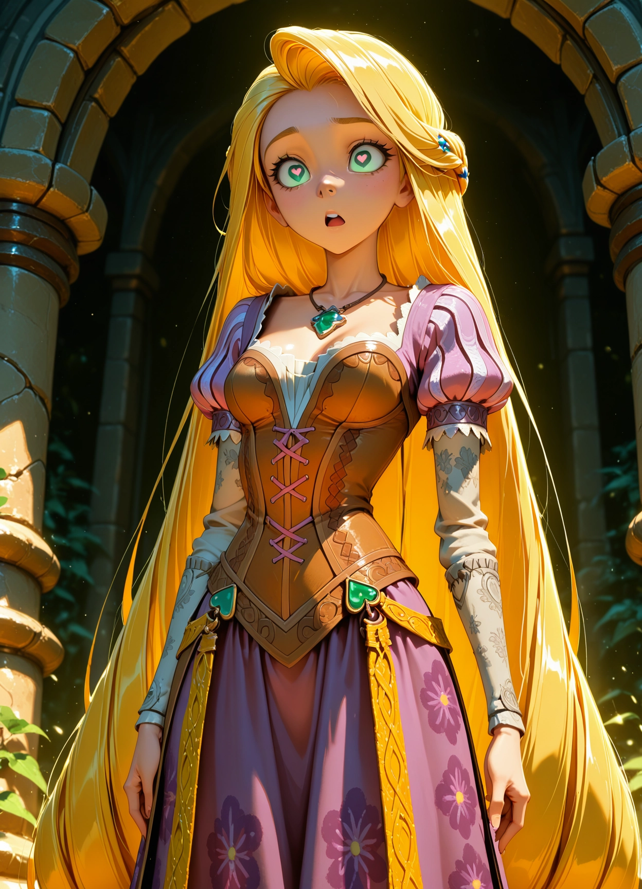 1girl, long hair, solo, blonde hair, dress, puffy sleeves · Yamete.gg