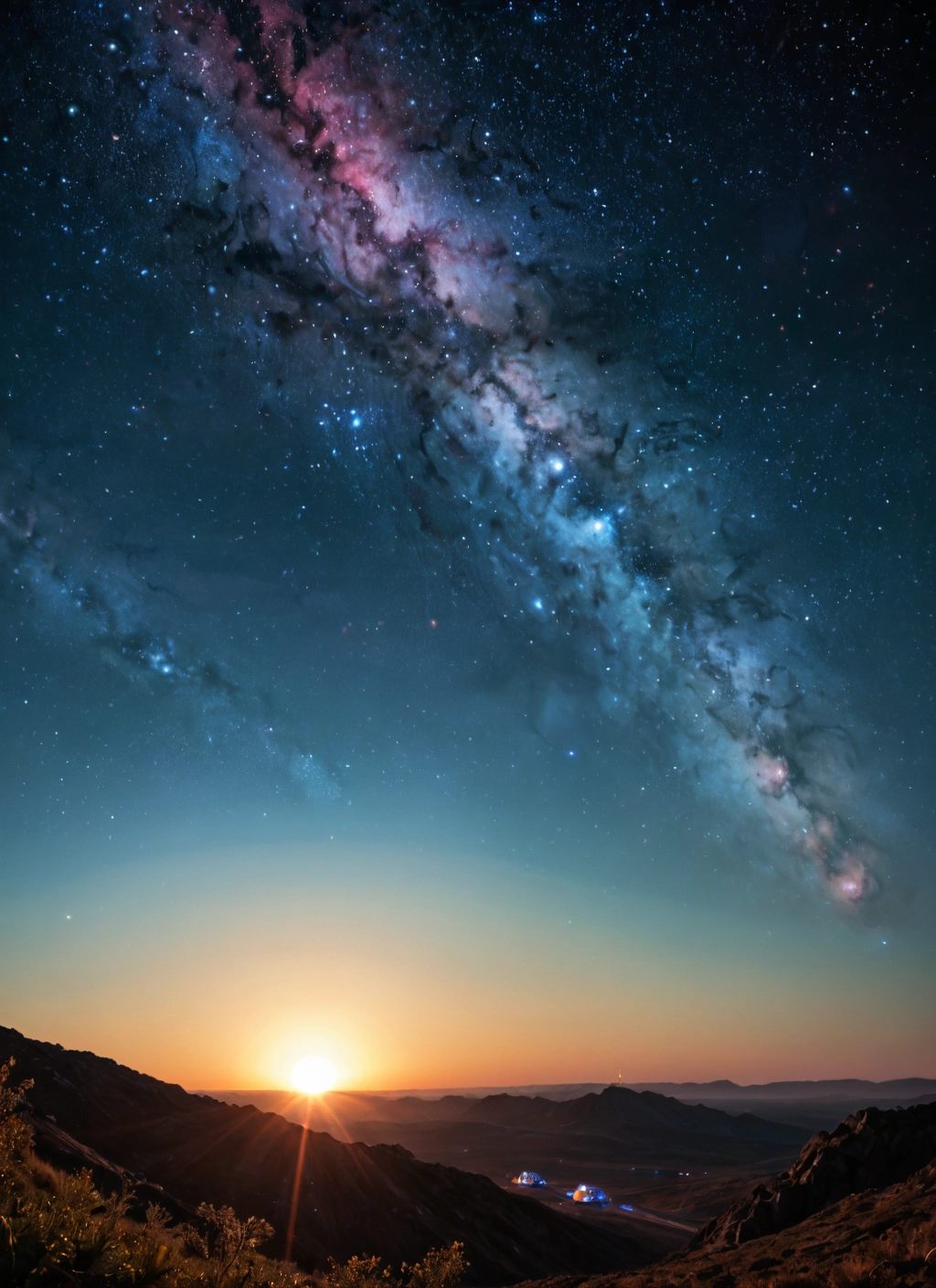 scenery, sky, star (sky), starry sky, sun, no humans