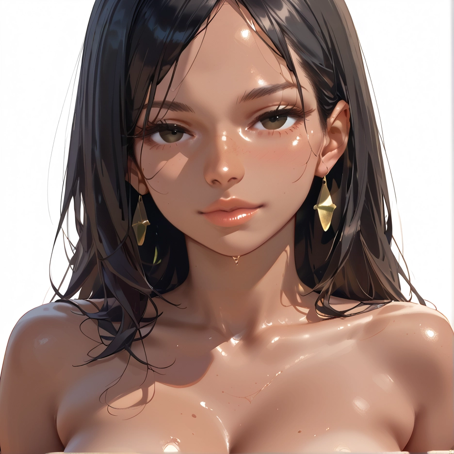 1girl, solo, earrings, jewelry, long hair, breasts · Yamete.gg