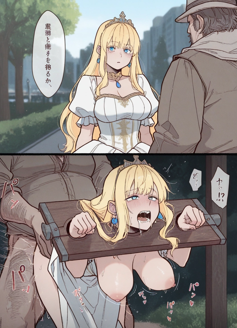 1girl, breasts, hetero, blonde hair, sex, nipples · Yamete.gg