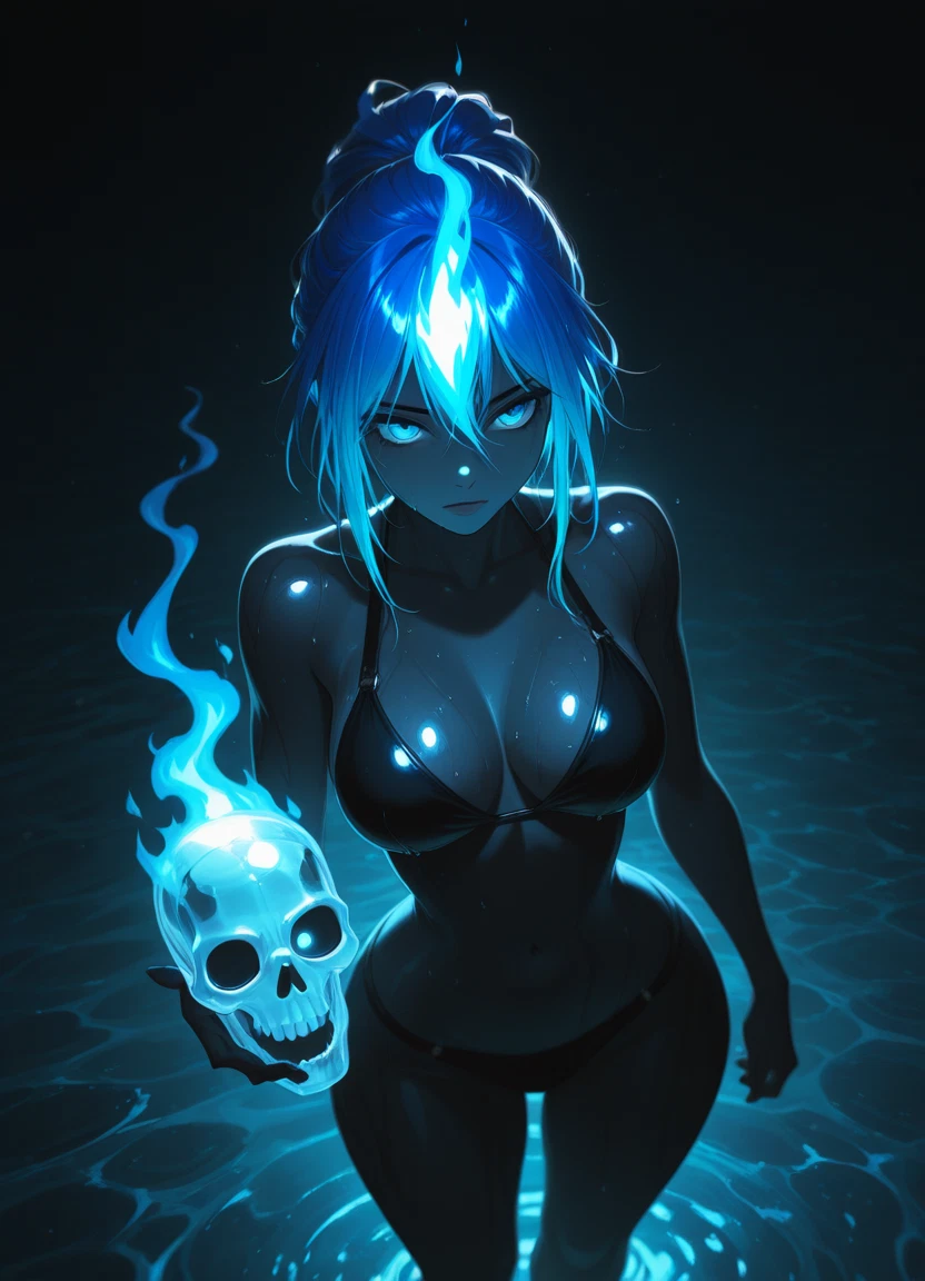1girl, breasts, swimsuit, solo, bikini, skull · Yamete.gg