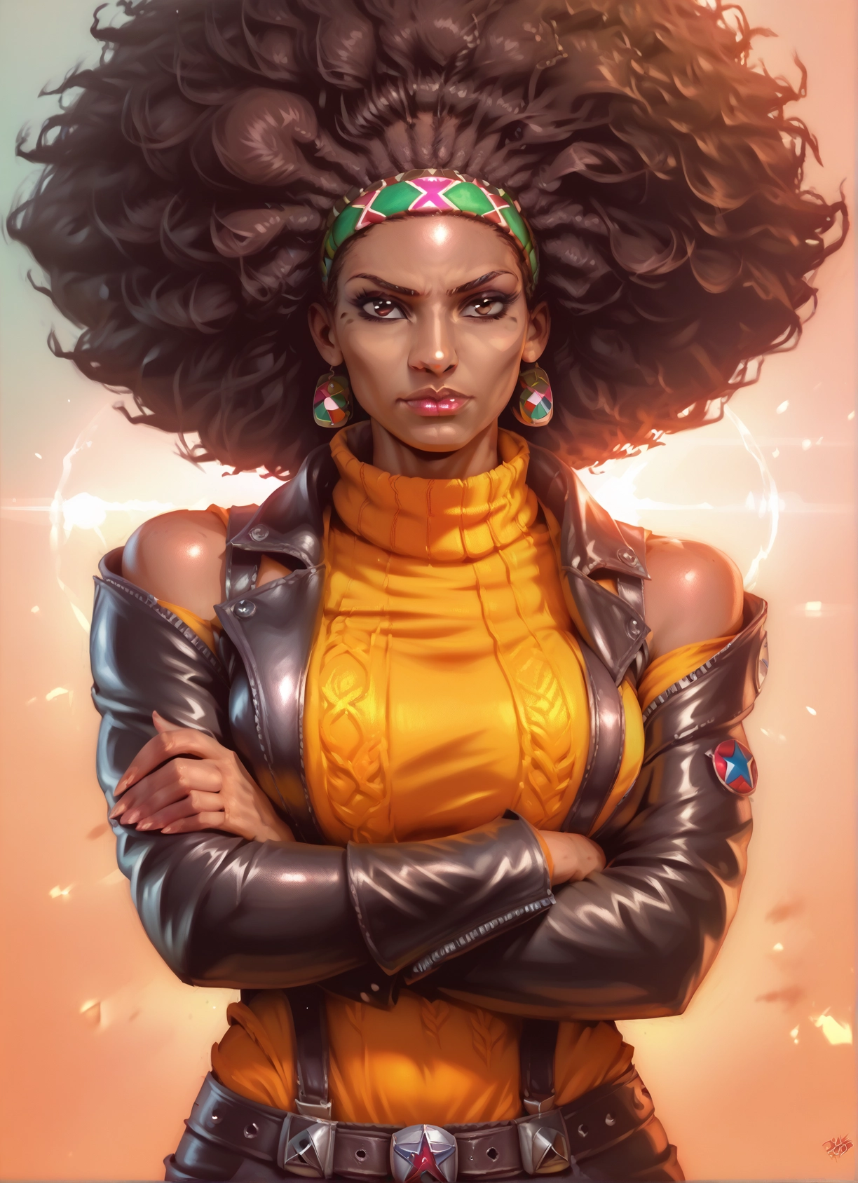 1girl, solo, dark skin, earrings, jewelry, dark-skinned female · Yamete.gg