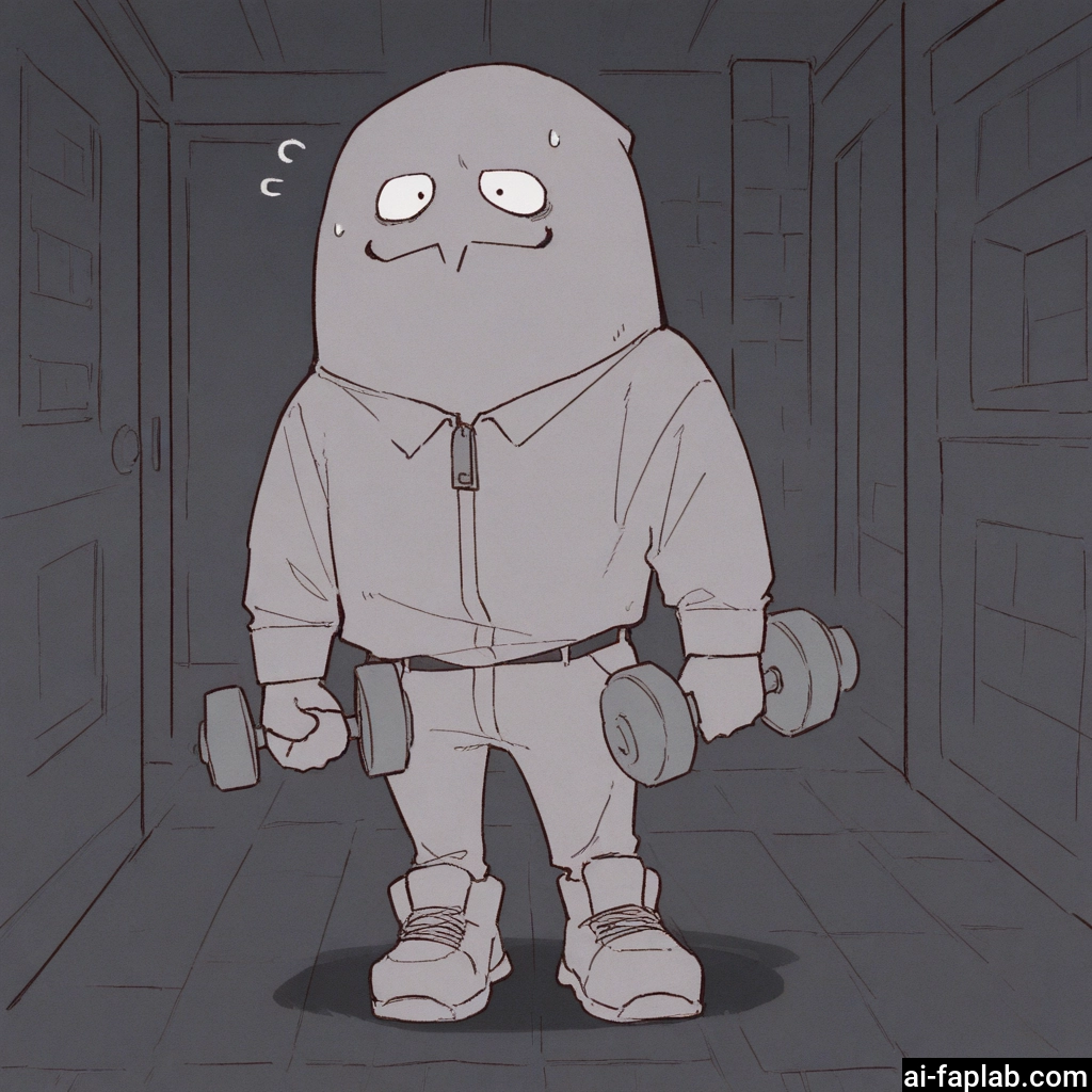 monochrome, dumbbell, 1boy, greyscale, solo, weightlifting