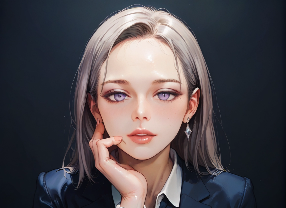 1girl, solo, jewelry, earrings, looking at viewer, parted lips