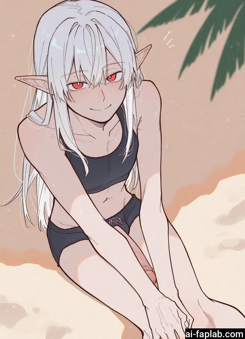 1boy, pointy ears, male focus, solo, long hair, red eyes