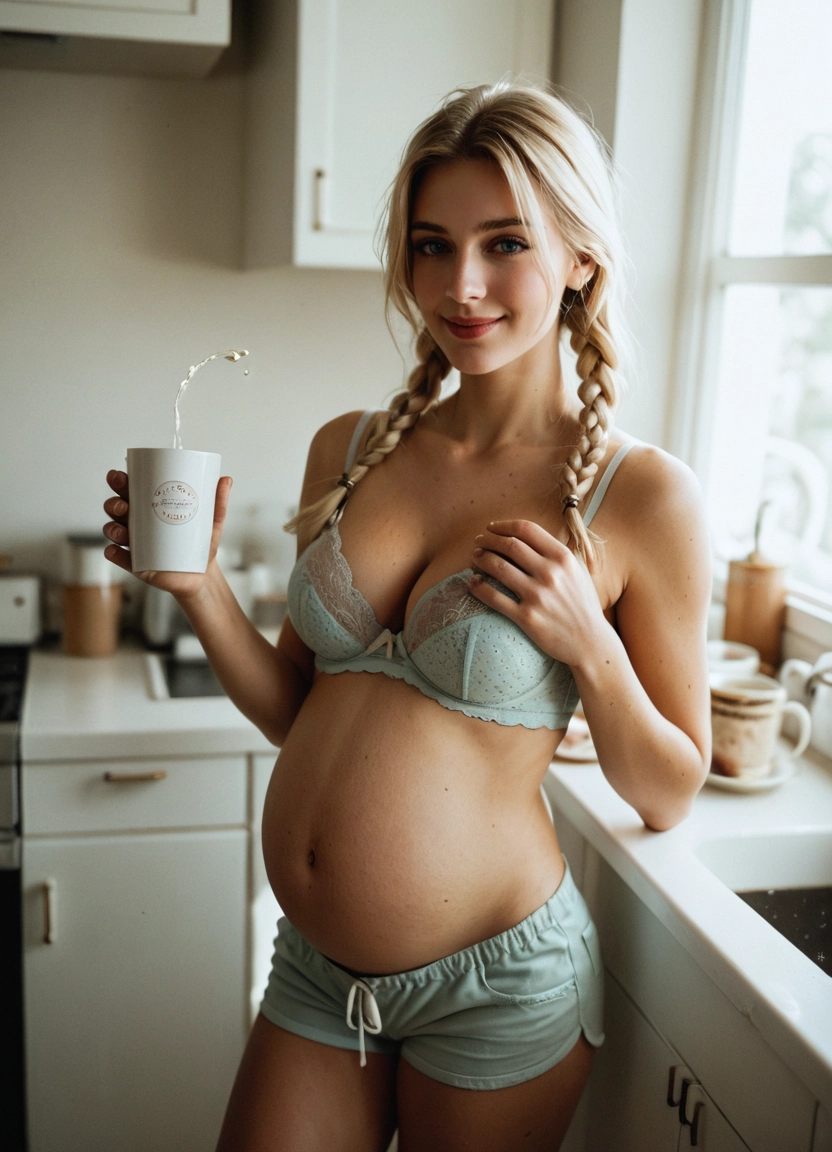 1girl, solo, mole on stomach, bra, breasts, braid