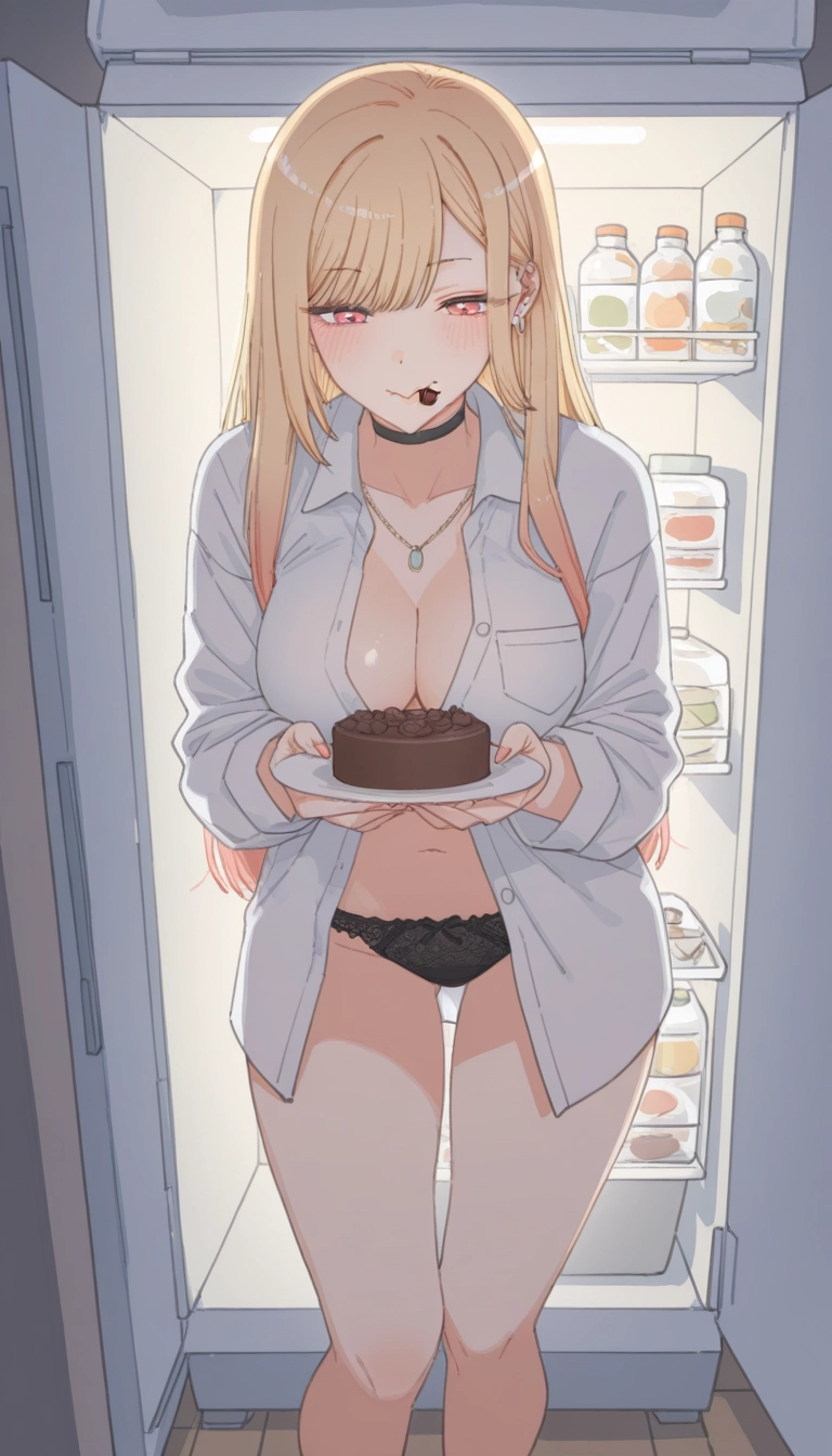 1girl, kitagawa marin, breasts, solo, long hair, underwear