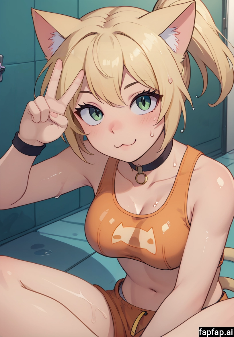 1girl, breasts, solo, animal ears, blonde hair, green eyes · Yamete.gg