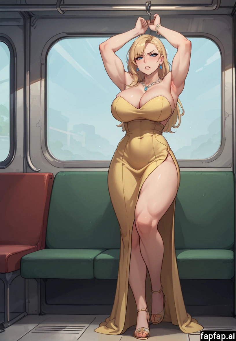 1girl, breasts, jewelry, blonde hair, dress, earrings · Yamete.gg
