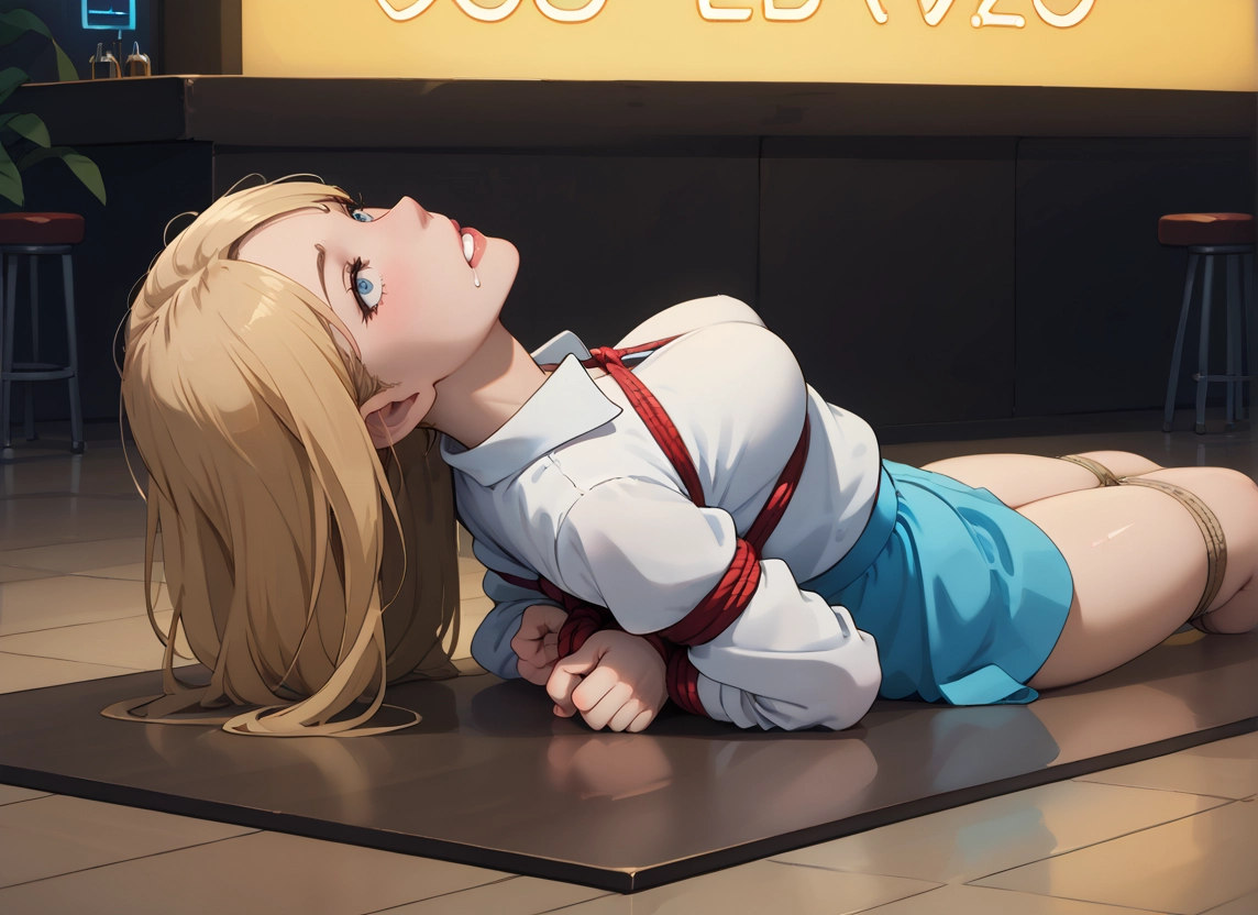 1girl, bound, skirt, bdsm, blue eyes, solo · Yamete.gg