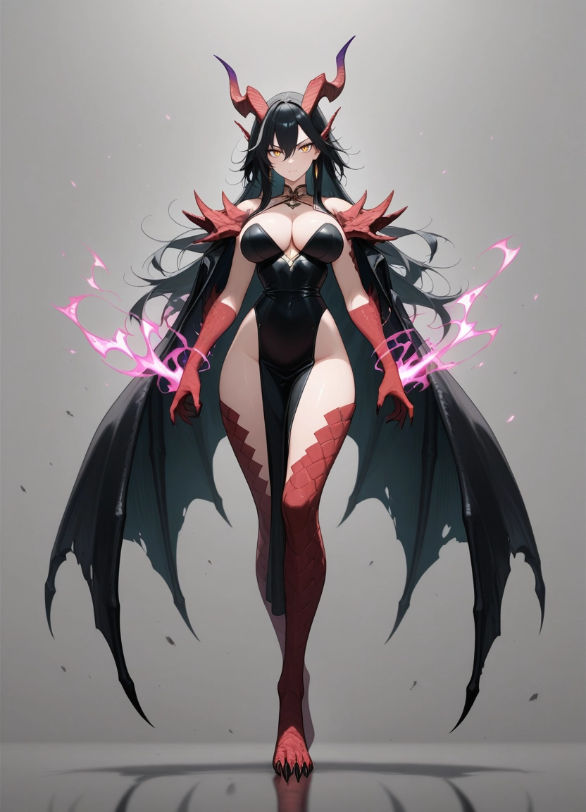 1girl, solo, breasts, dragon girl, horns, dragon horns · Yamete.gg