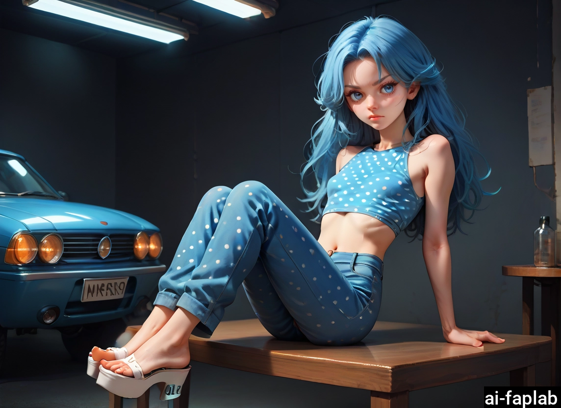 1girl, motor vehicle, solo, ground vehicle, car, pants · Yamete.gg