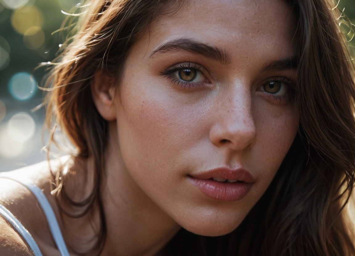 1girl, realistic, solo, brown eyes, brown hair, freckles · Yamete.gg