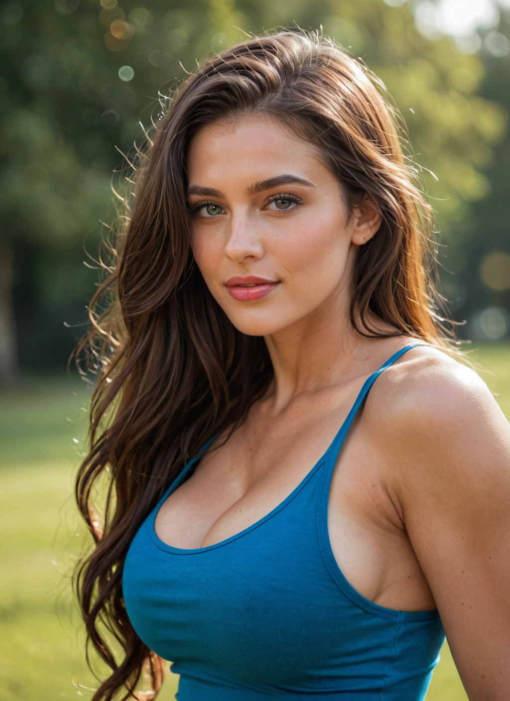 1girl, breasts, solo, cleavage, long hair, looking at viewer · Yamete.gg