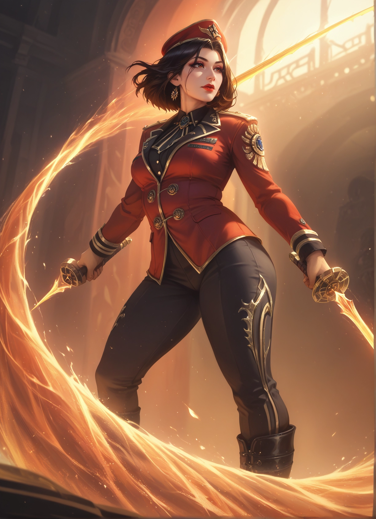 1girl, weapon, sword, hat, jewelry, holding · Yamete.gg