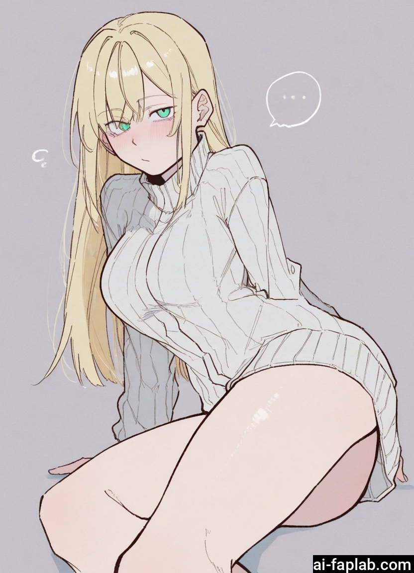 1girl, blonde hair, sweater, long hair, solo, breasts · Yamete.gg
