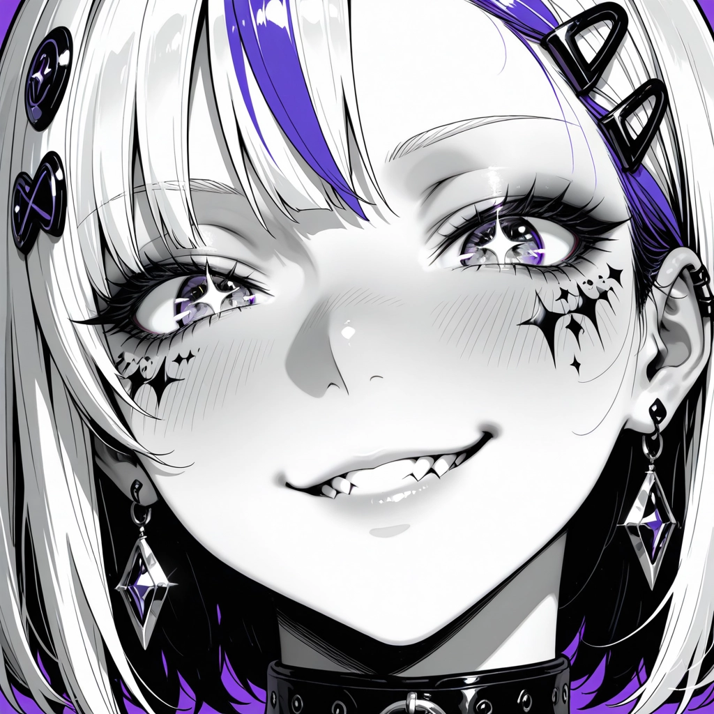 1girl, solo, earrings, jewelry, smile, hair ornament · Yamete.gg