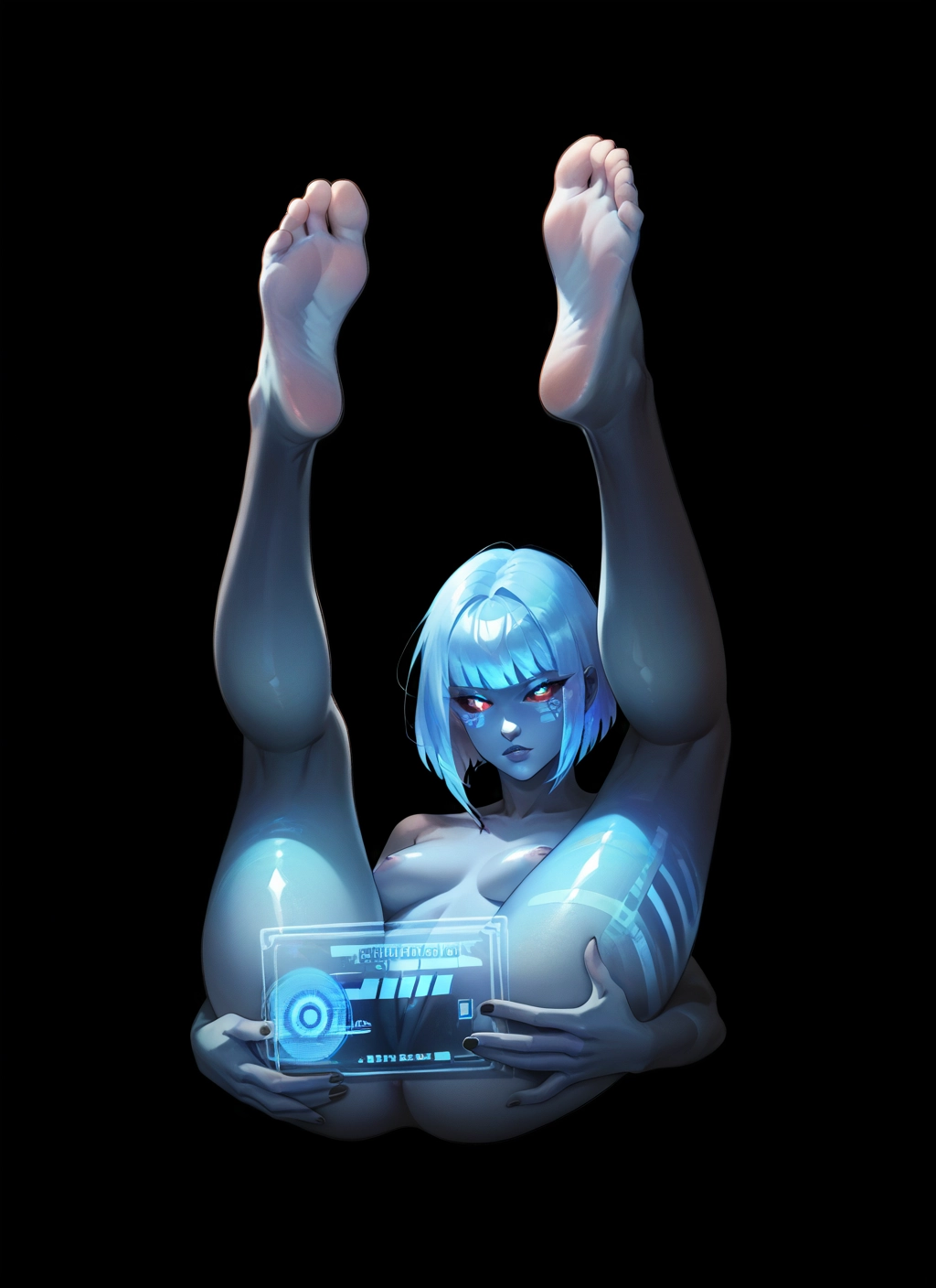 1girl, solo, breasts, feet, nipples, soles · Yamete.gg