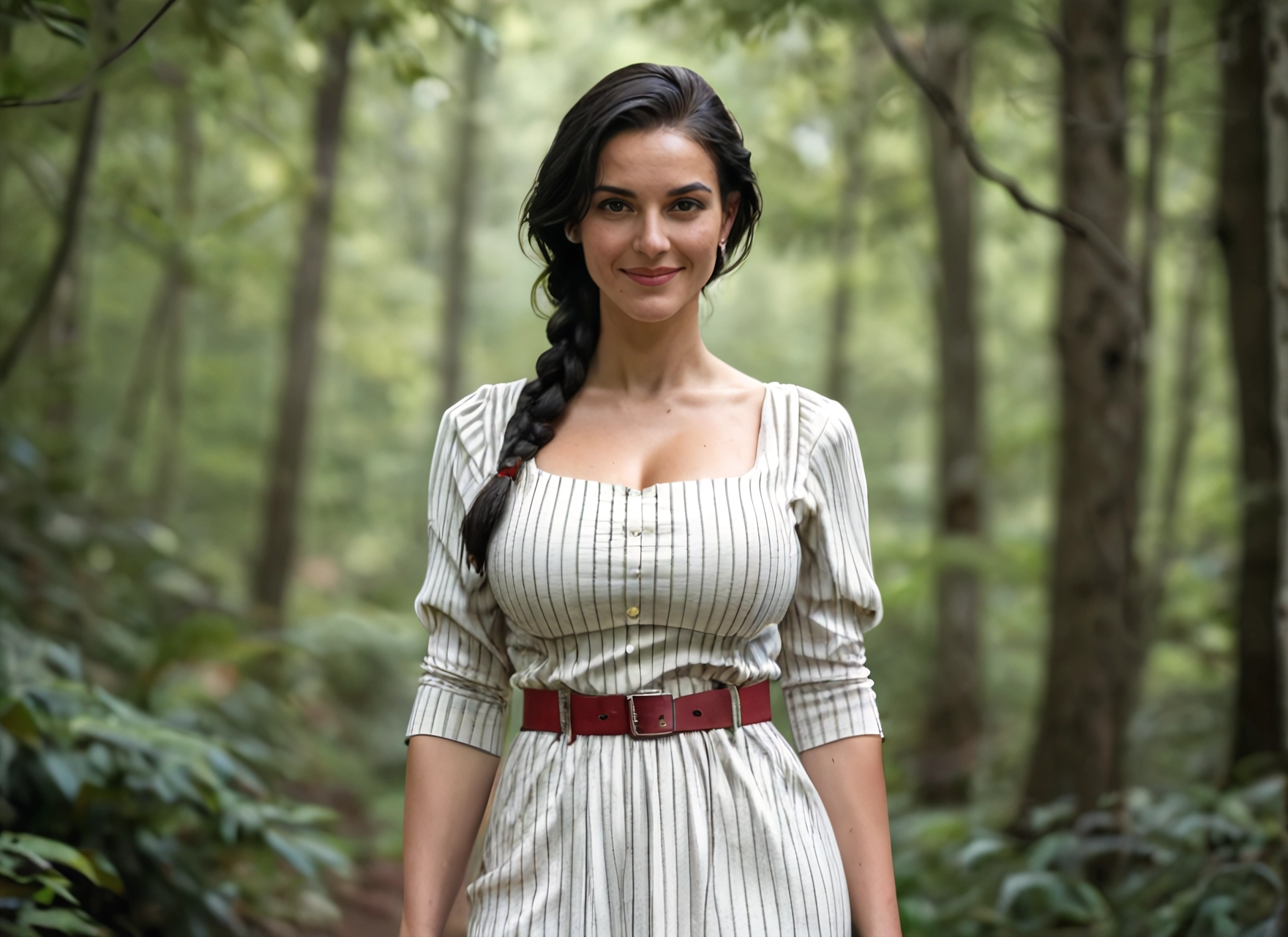 1girl, breasts, solo, braid, dress, cleavage · Yamete.gg