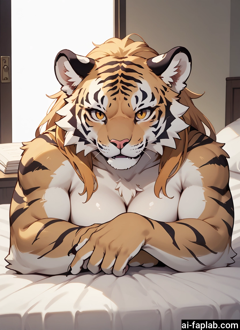 1girl, breasts, animal ears, furry, tiger ears, solo · Yamete.gg