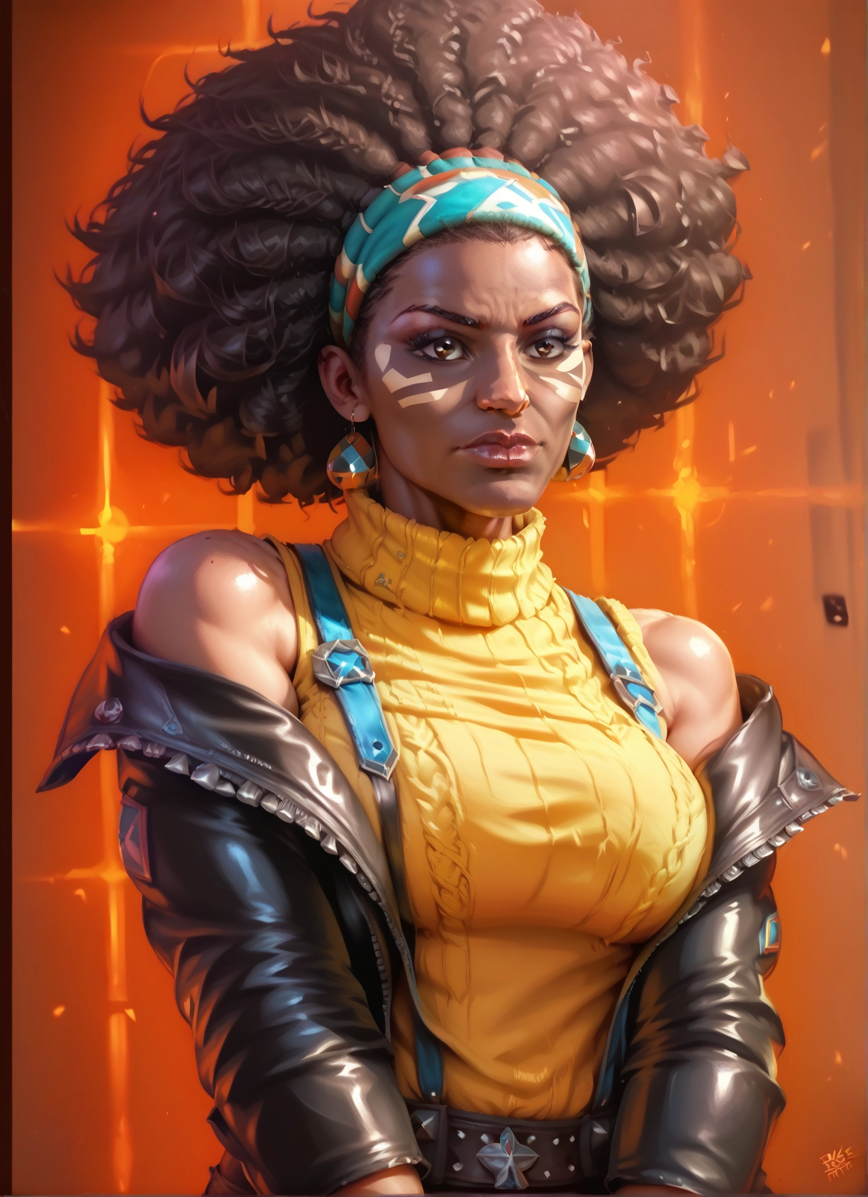 1girl, solo, jewelry, earrings, dark skin, dark-skinned female · Yamete.gg