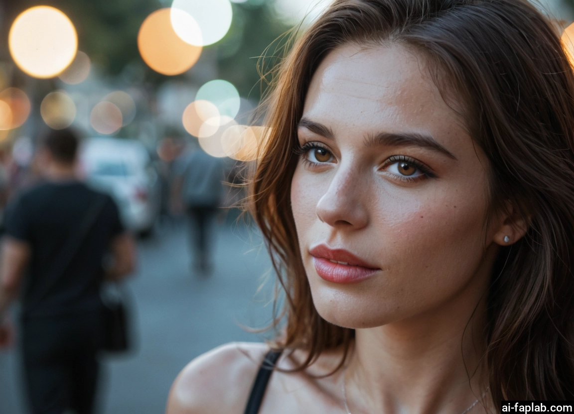 1girl, jewelry, brown eyes, solo focus, earrings, brown hair