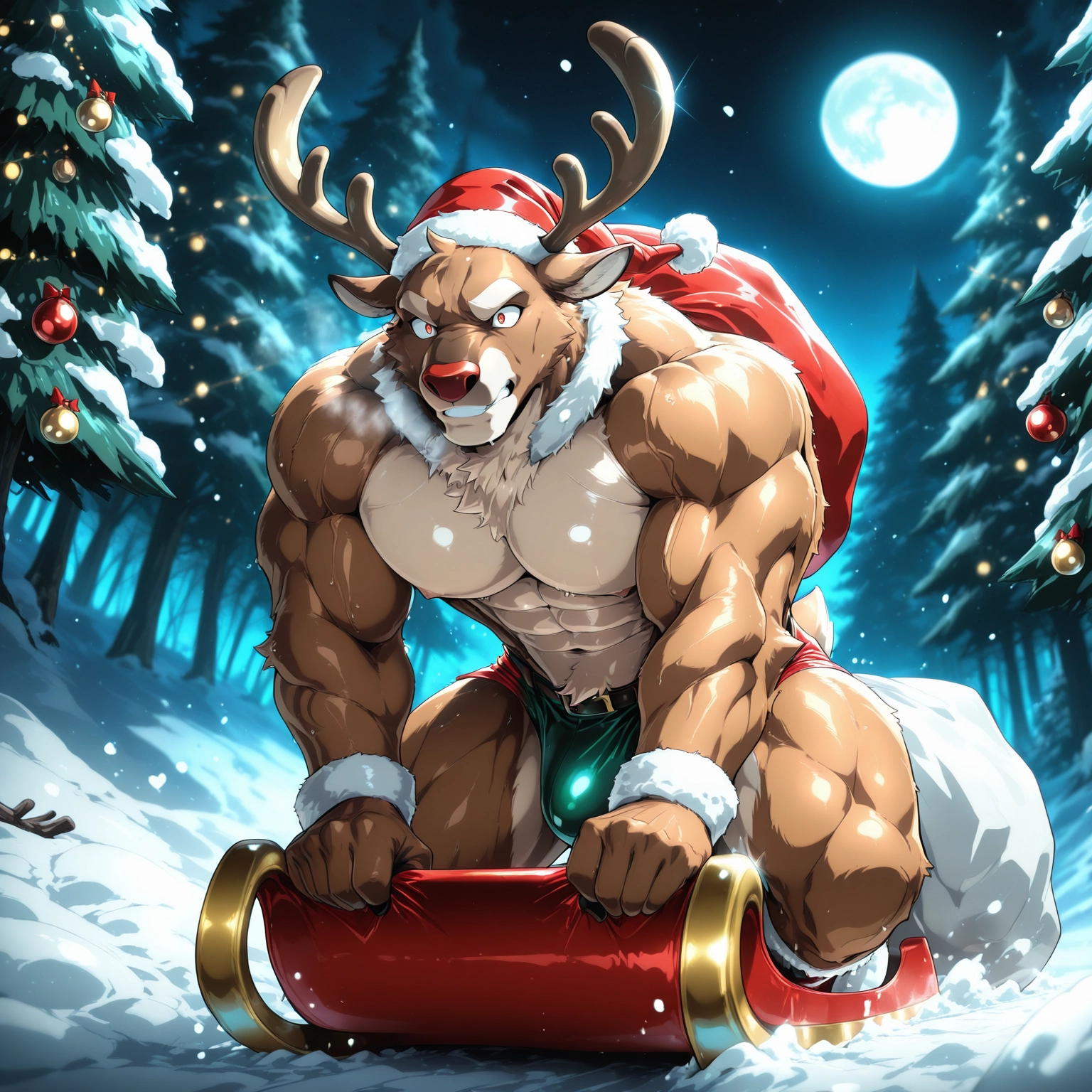 bara, furry, muscular, male focus, 1boy, muscular male · Yamete.gg