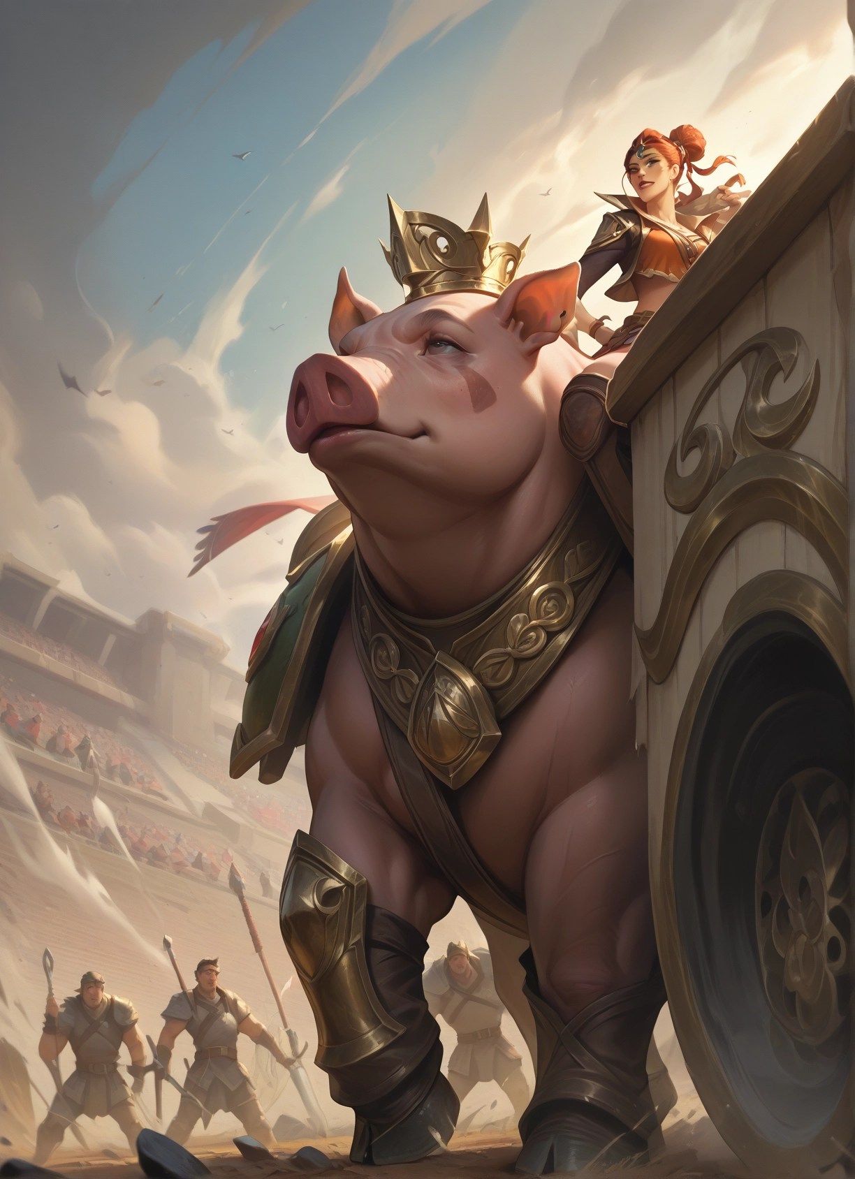 weapon, armor, 1girl, polearm, shield, spear · Yamete.gg