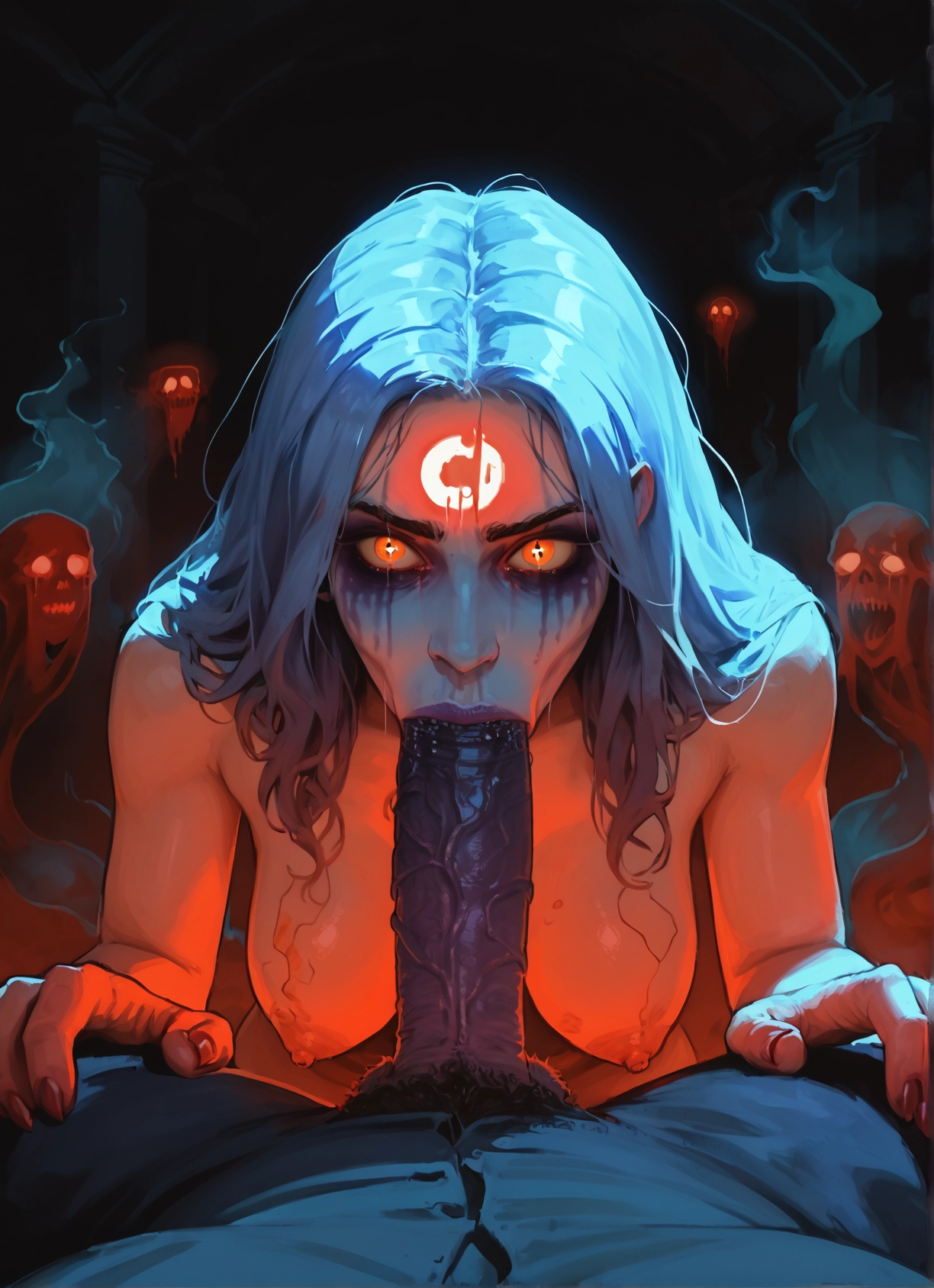 penis, 1girl, breasts, hetero, oral, fellatio · Yamete.gg