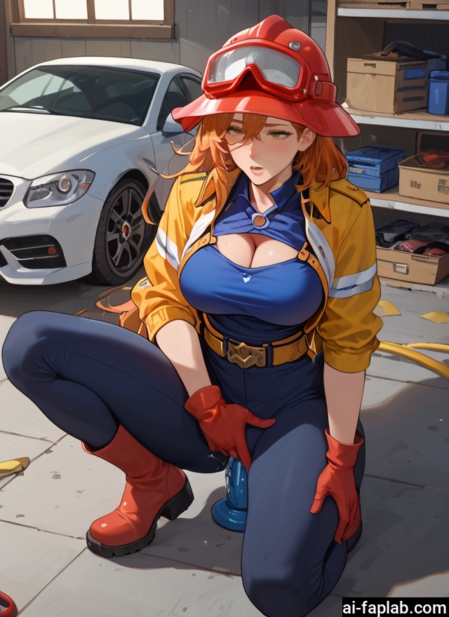 1girl, gloves, ground vehicle, motor vehicle, breasts, car