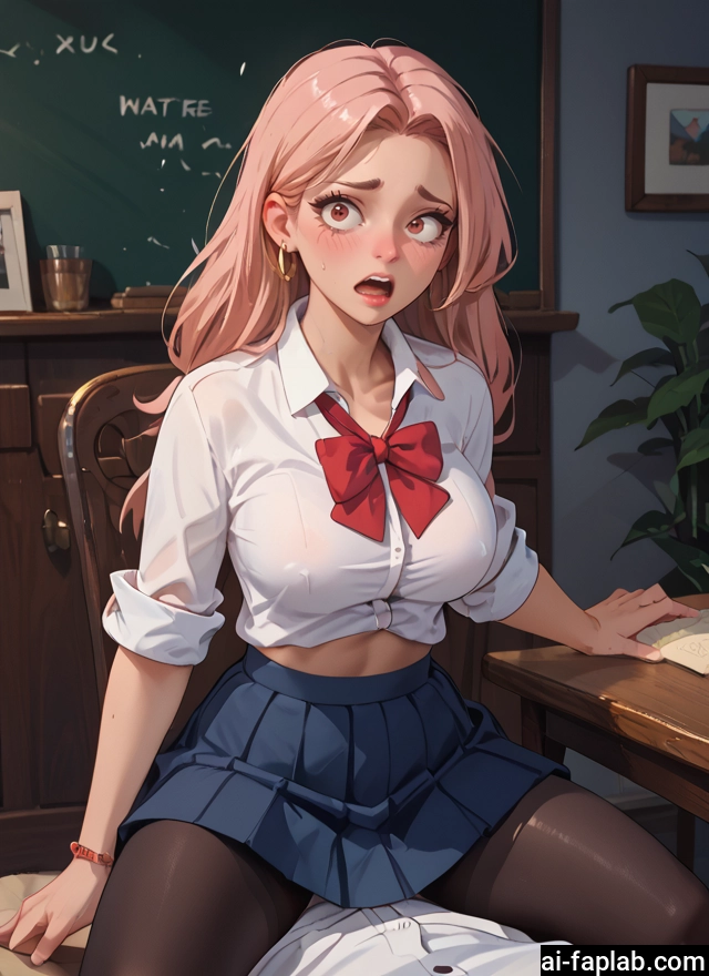 1girl, pantyhose, skirt, breasts, jewelry, earrings