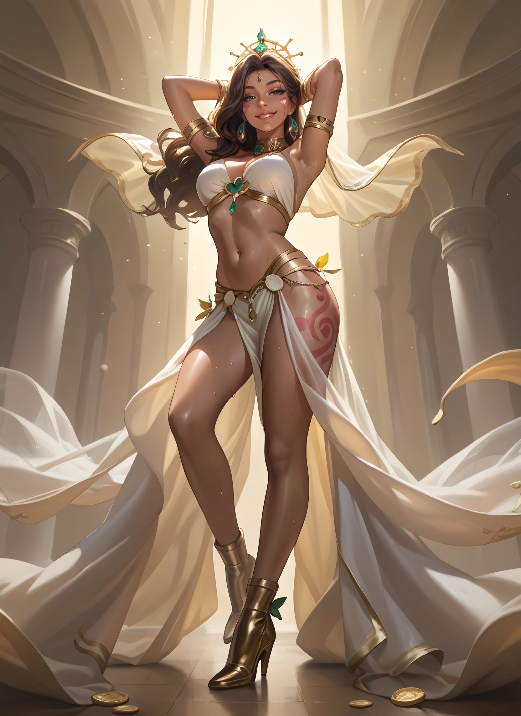 1girl, solo, navel, dark-skinned female, breasts, dark skin · Yamete.gg
