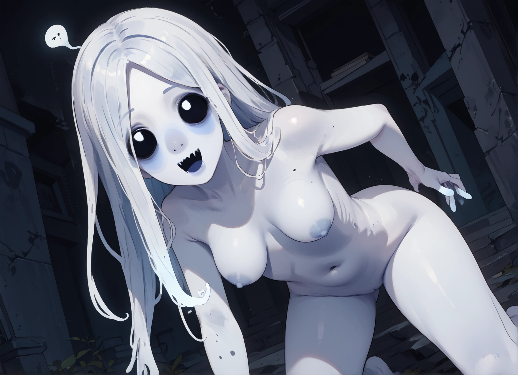 1girl, breasts, nipples, nude, solo, open mouth · Yamete.gg