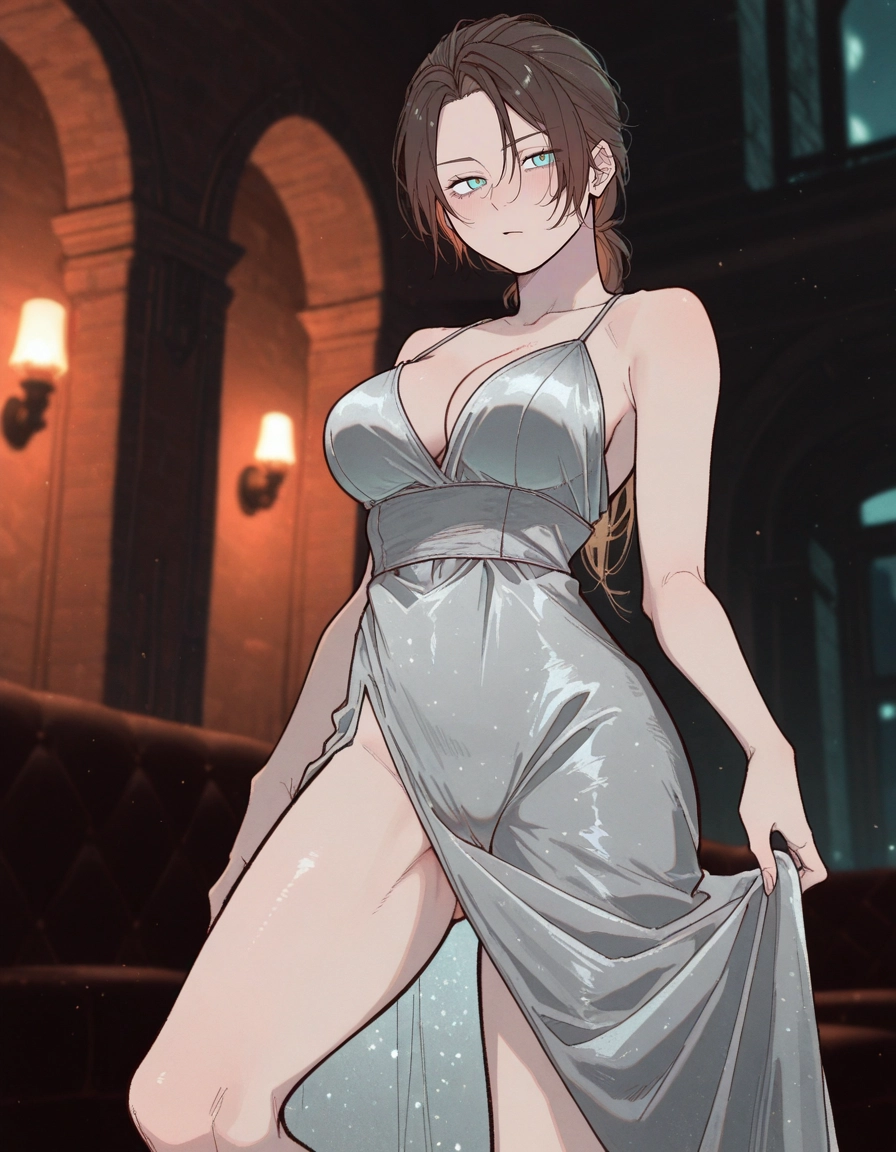 1girl, breasts, dress, solo, cleavage, large breasts · Yamete.gg