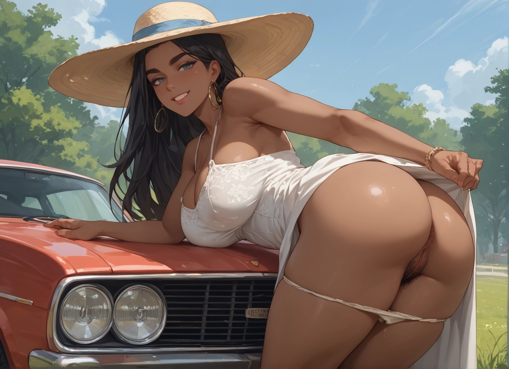 1girl, breasts, ass, hat, jewelry, underwear · Yamete.gg