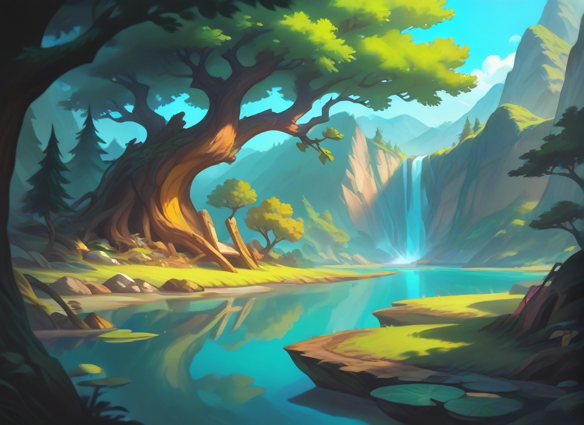 no humans, scenery, tree, water, waterfall, outdoors