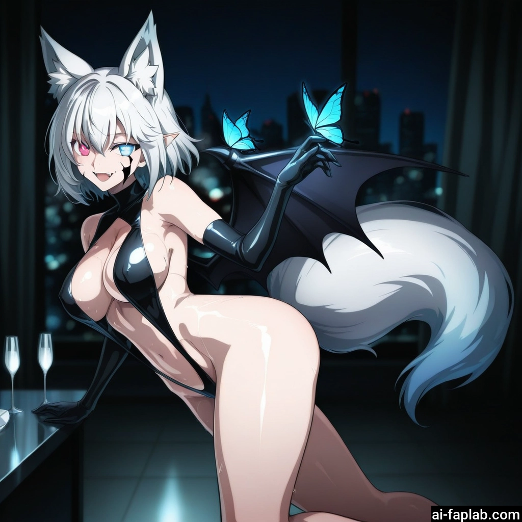 1girl, animal ears, tail, breasts, heterochromia, gloves · Yamete.gg