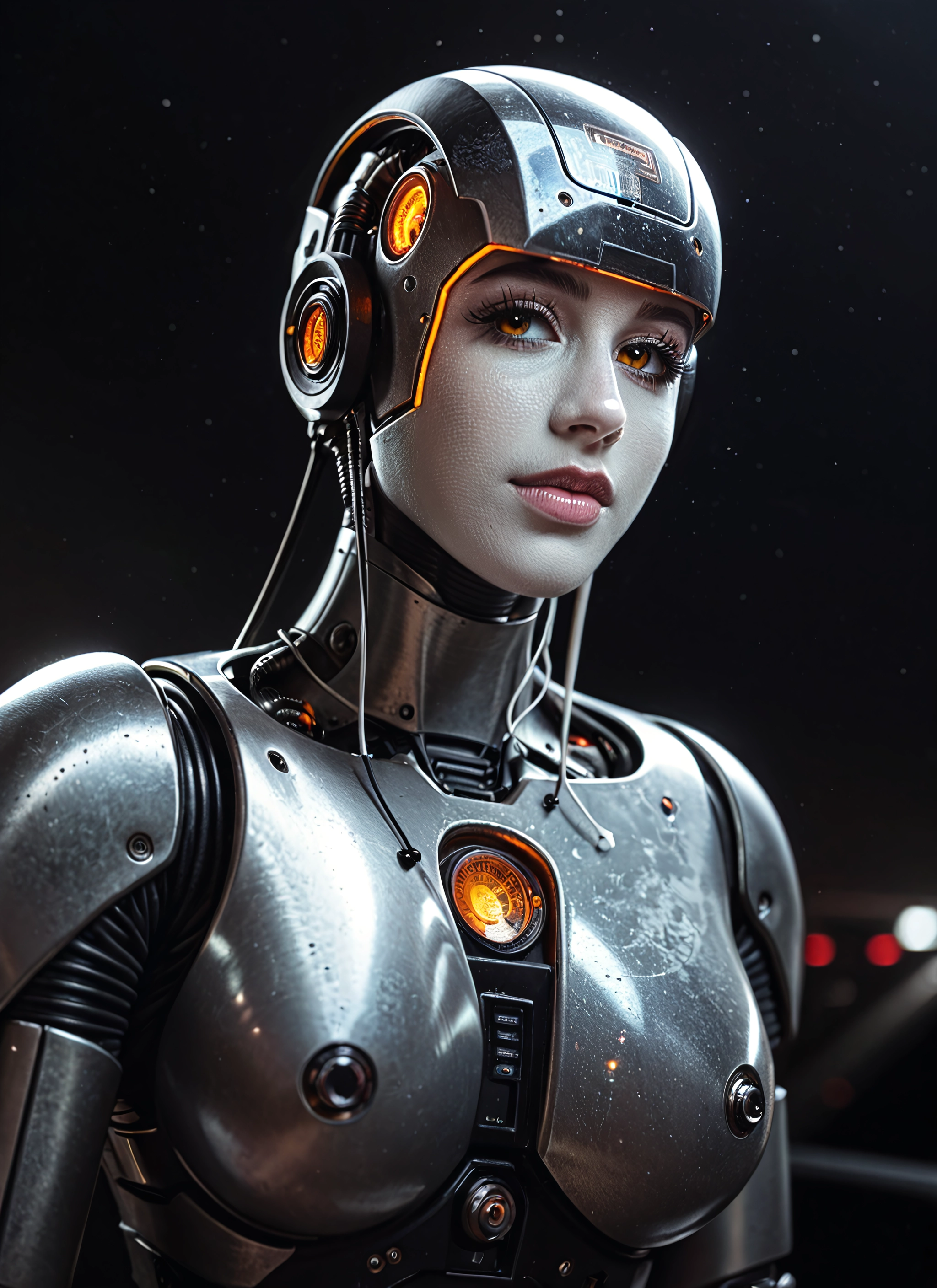 1girl, solo, helmet, upper body, breasts, lips · Yamete.gg