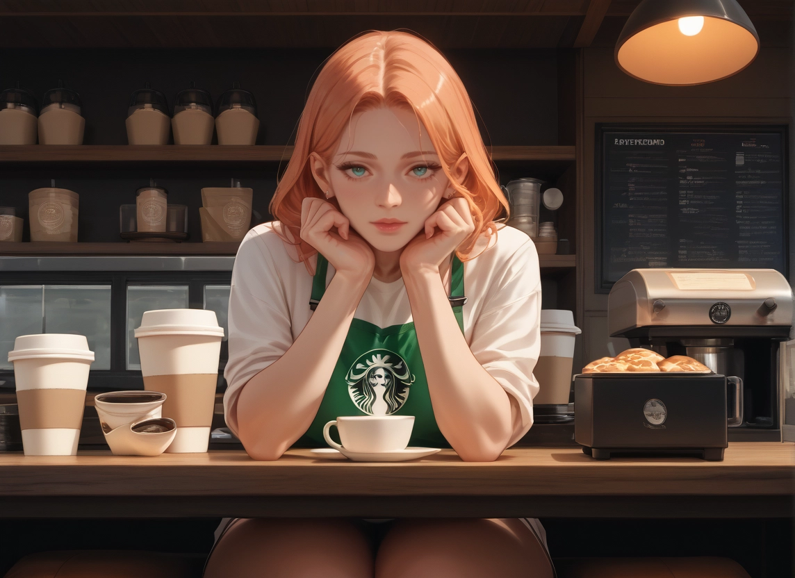 1girl, solo, looking at viewer, cup, sitting, shirt · Yamete.gg