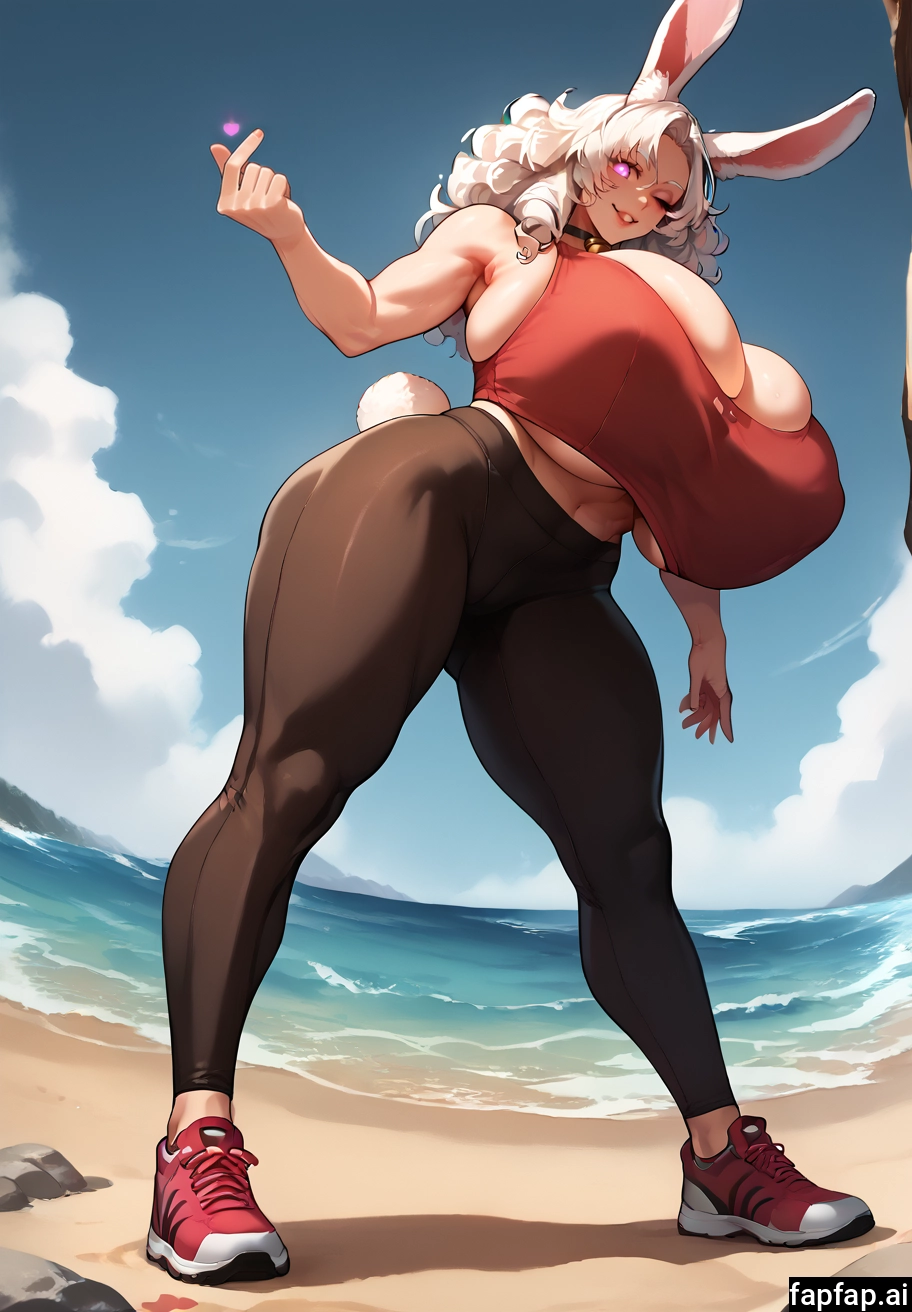 1girl, breasts, animal ears, gigantic breasts, rabbit ears, thick thighs · Yamete.gg