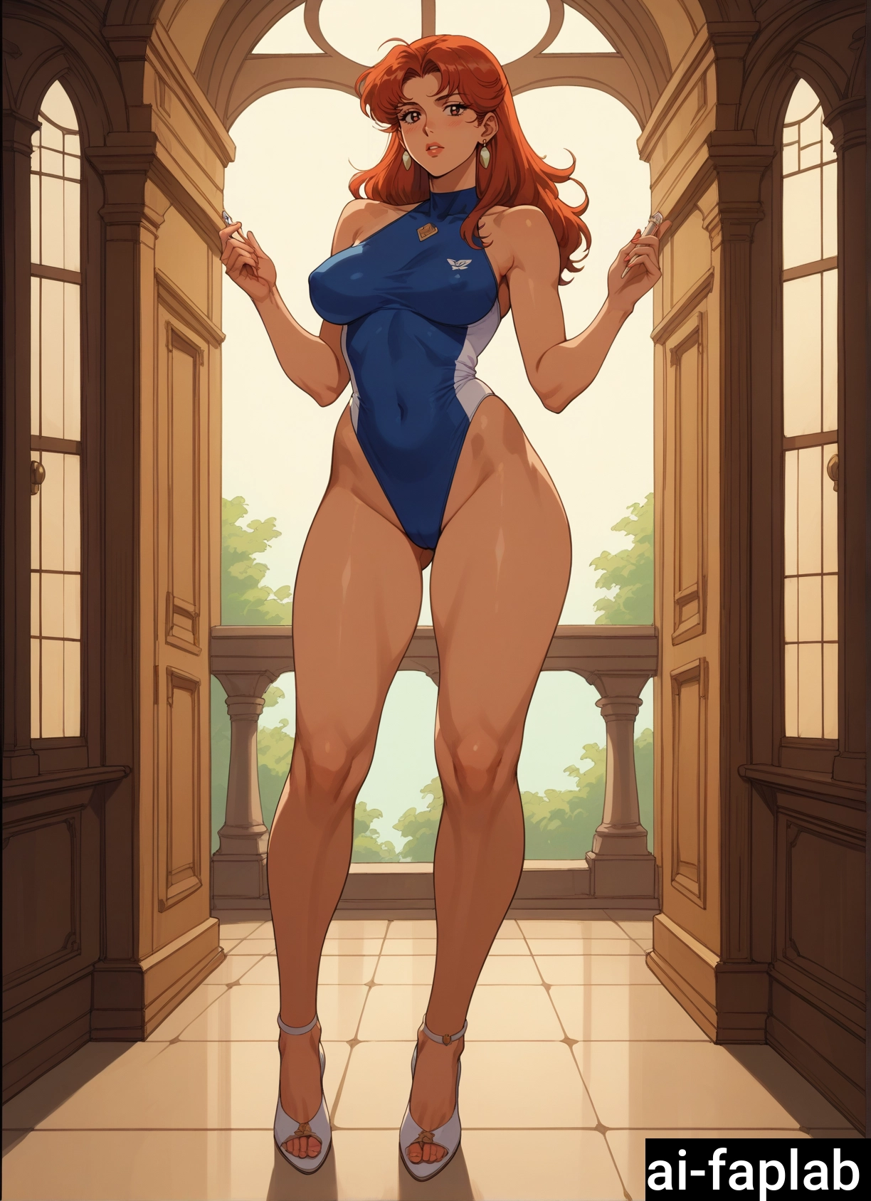 1girl, breasts, solo, swimsuit, full body, highleg