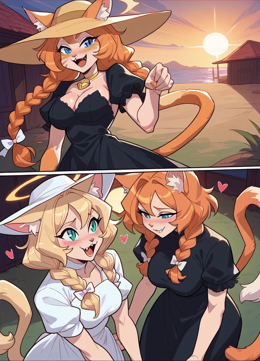 furry, animal ears, multiple girls, tail, 2girls, hat · Yamete.gg