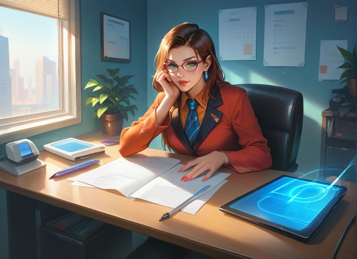 1girl, glasses, jewelry, earrings, solo, necktie · Yamete.gg