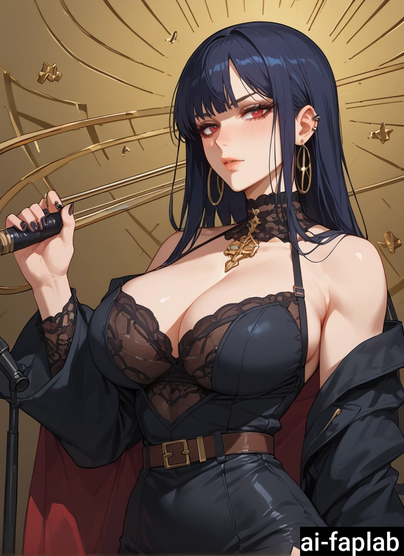 1girl, breasts, red eyes, jewelry, earrings, large breasts