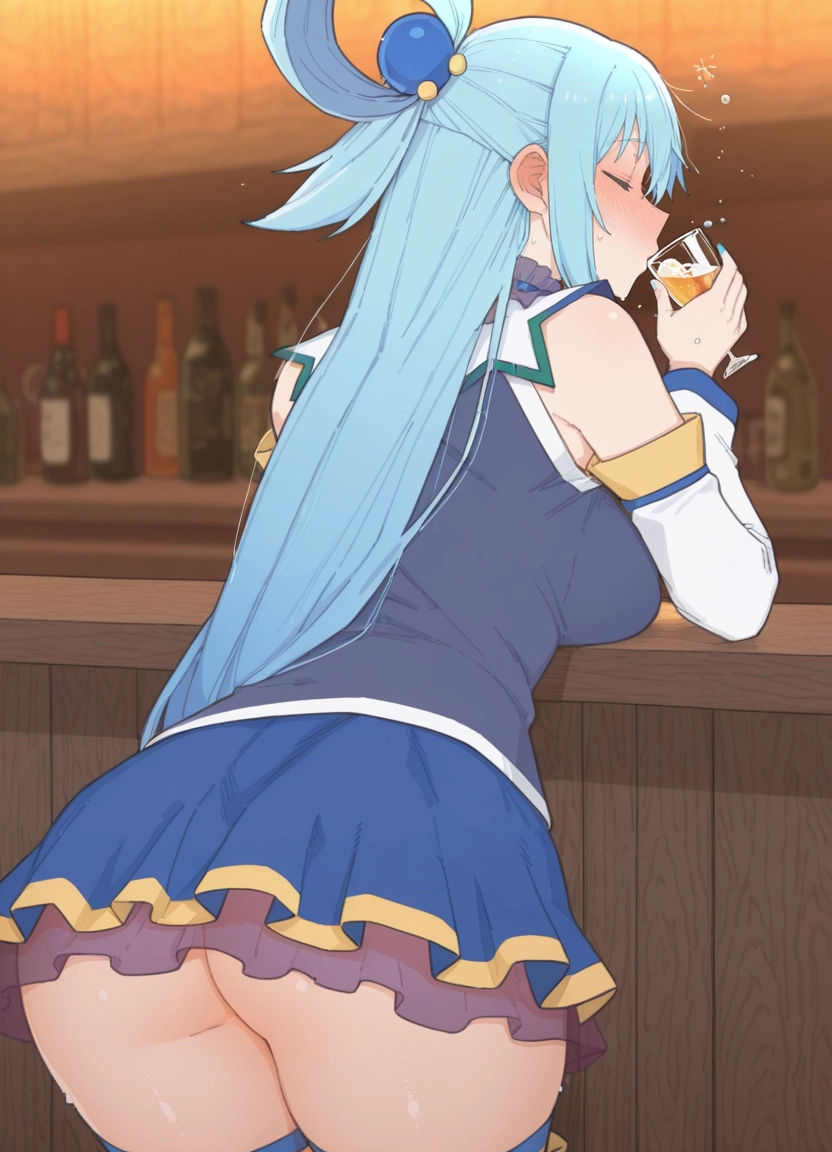1girl, ass, solo, long hair, no panties, skirt · Yamete.gg