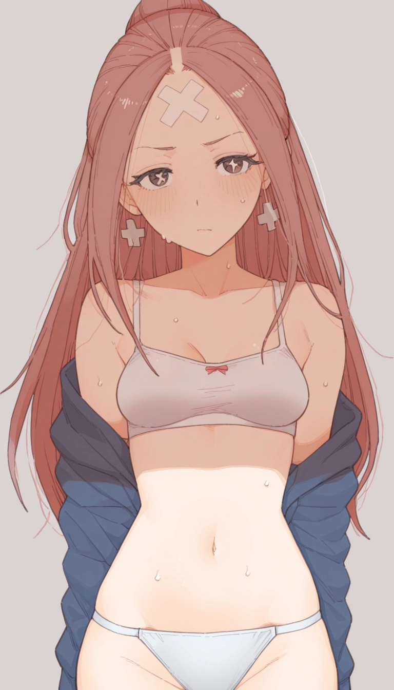 1girl, underwear, solo, panties, long hair, navel · Yamete.gg